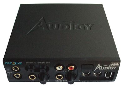 external Audigy Drive SB0110 module (which can be placed anywhere you like outside the computer);